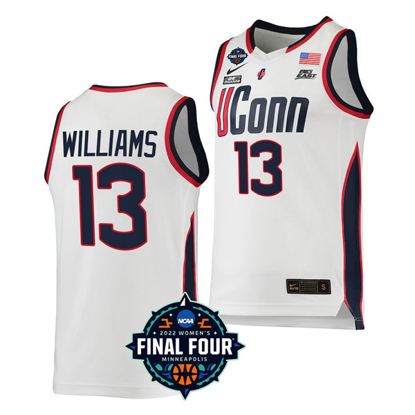 Unisex UConn Huskies #13 Christyn Williams Nike White Throwback Basketball Jersey
