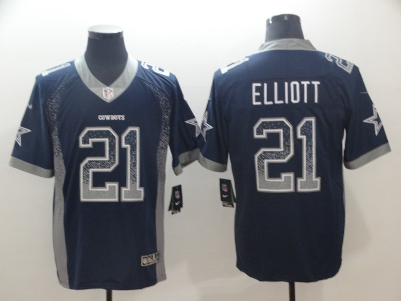 Men's #21 Ezekiel Elliott Dallas Cowboys Stitched Nike Drift Fashion Limited Jersey