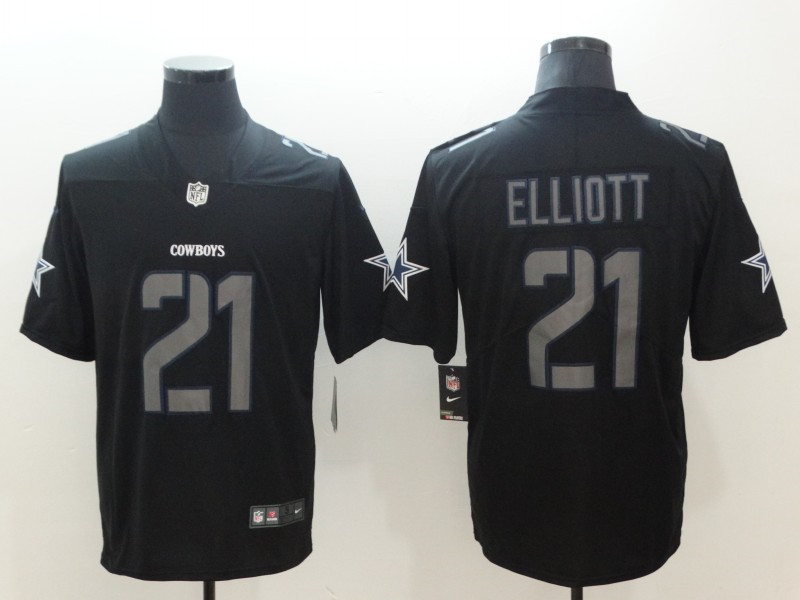 Men's #21 Ezekiel Elliott Dallas Cowboys Stitched Nike Fashion Impact Black Limited Jersey