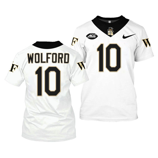 Mens Wake Forest Demon Deacons #10 John Wolford Nike White College Football Alumni Jersey