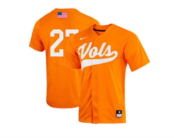 Tennessee Volunteers #27 Jordan Beck 2022 Diamond Nike Orange Vols College Baseball Game Jersey