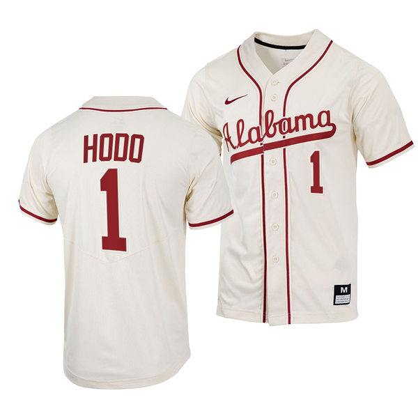 Mens Youth Alabama Crimson Tide #1 Will Hodo Natural College Baseball Limited Jersey