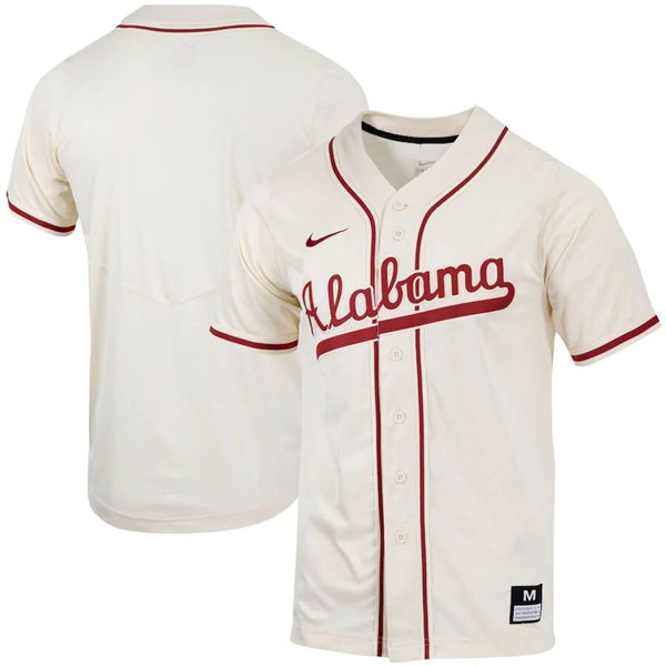 Mens Youth Alabama Crimson Tid Blank Natural College Baseball Team Jersey