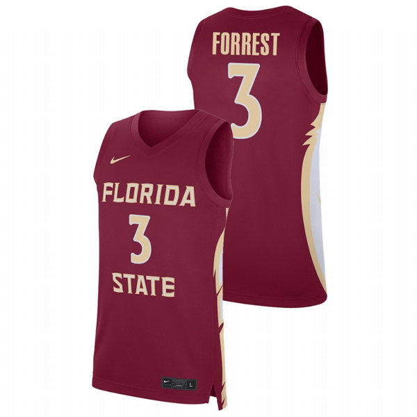 Mens Youth Florida State Seminoles #3 Trent Forrest Garnet College Basketball Jersey