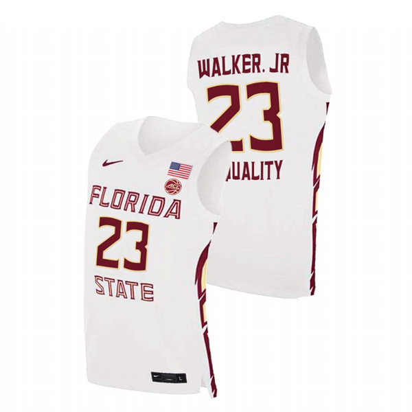 Mens Youth Florida State Seminoles #23 M.J. Walker White College Basketball Game Jersey