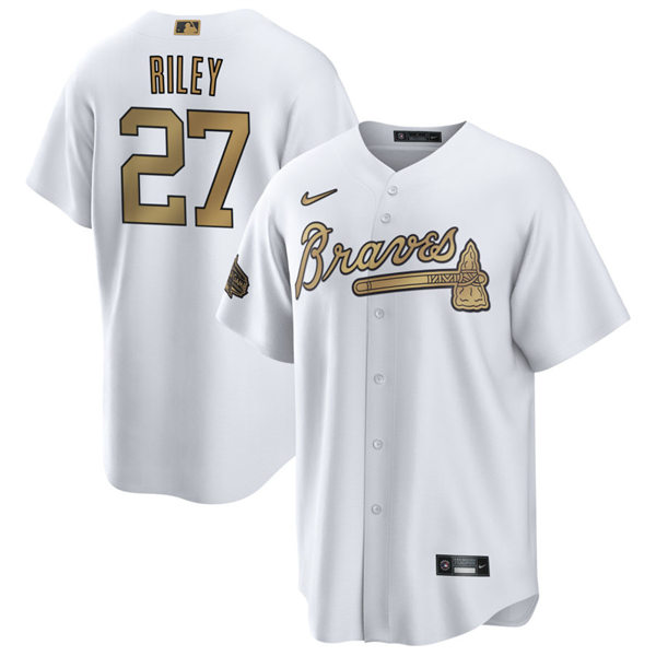 Mens Youth Atlanta Braves #27 Austin Riley 2022 MLB All-Star Game Jersey White