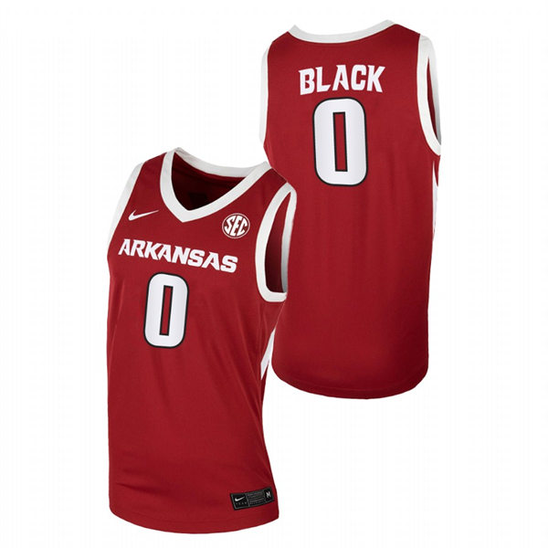 Mens Youth Arkansas Razorbacks #0 Anthony Black  Cardinal Away College Basketball Game Jersey