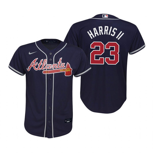 Youth Atlanta Braves #23 Michael Harris II Navy Alternate Jersey