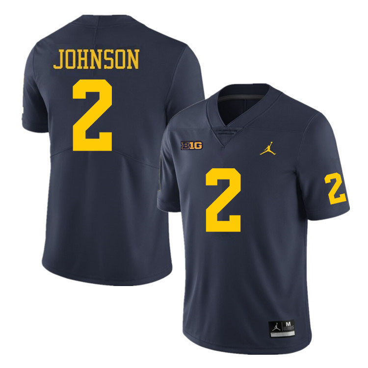 Youth Michigan Wolverines #2 Will Johnson Navy College Football Game Jersey