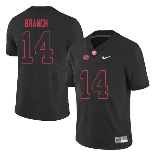Men's Youth Alabama Crimson Tide #14 Brian Branch Blackout College Football Jersey