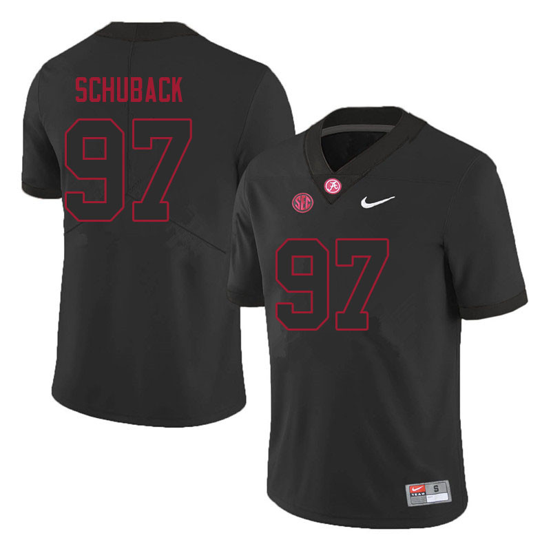 Men's Youth Alabama Crimson Tide #97 Reid Schuback Blackout College Football Jersey