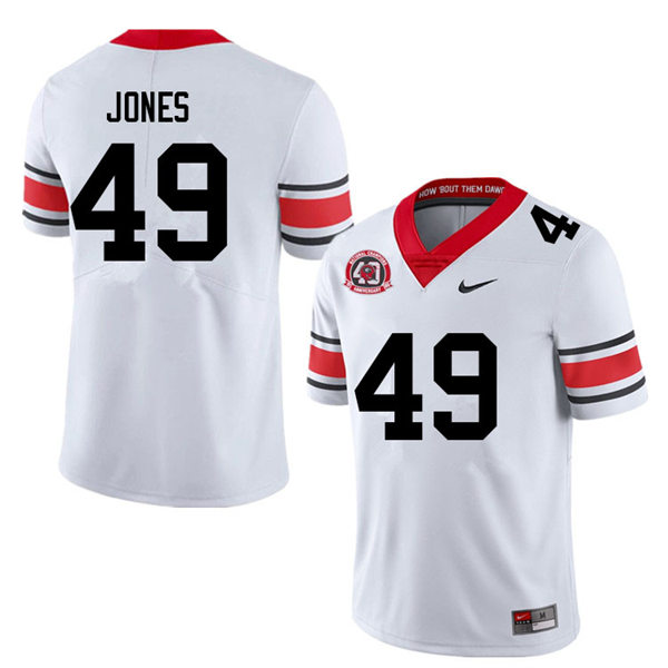 Mens Georgia Bulldogs #49 Gleaton Jones white alternate 40th anniversary football Jersey