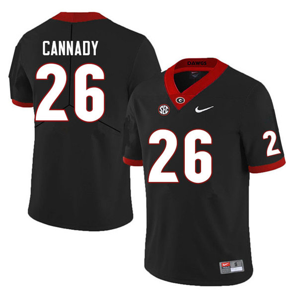 Mens Georgia Bulldogs #26 Jehlen Cannady Black College Football Game Jersey