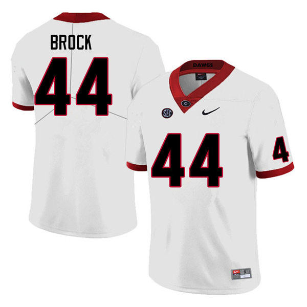 Mens Georgia Bulldogs #44 Cade Brock College Football Game Jersey White