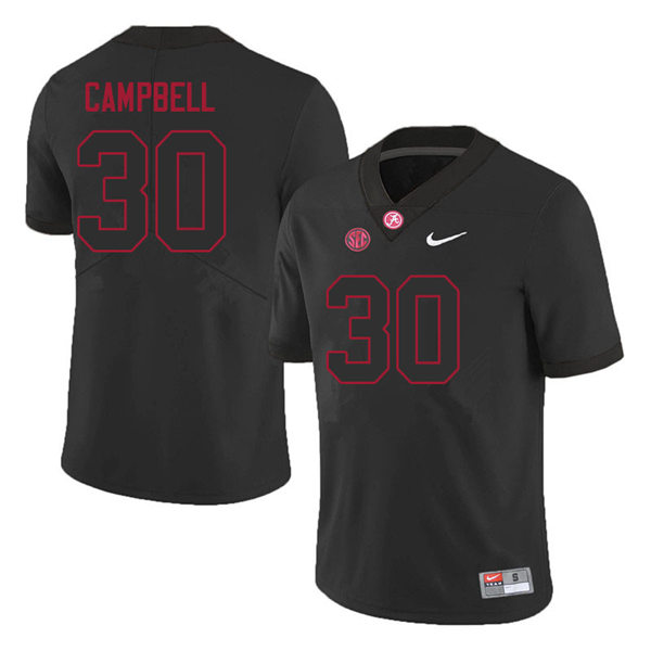 Alabama Crimson Tide #30 Jihaad Campbell Blackout College Football Jersey