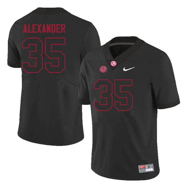 Men's Youth Alabama Crimson Tide #35 Jeremiah Alexander Blackout College Football Jersey