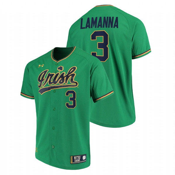 Mens Youth Notre Dame Fighting Irish #3 David LaManna Green Limited College Baseball Jersey