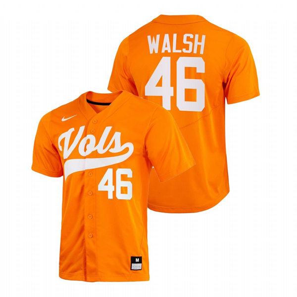 Tennessee Volunteers #46 Redmond Walsh 2022 Diamond Nike Orange With Name College Baseball Limited Jersey