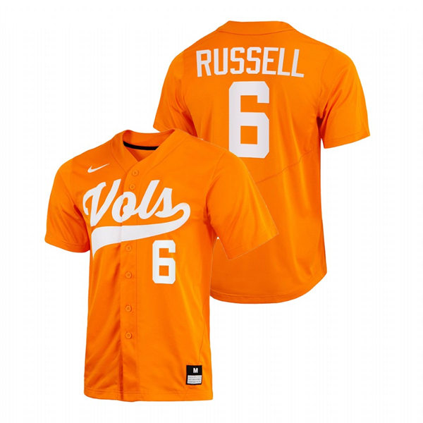 Tennessee Volunteers #6 Evan Russell 2022 Diamond Nike Orange With Name College Baseball Limited Jersey