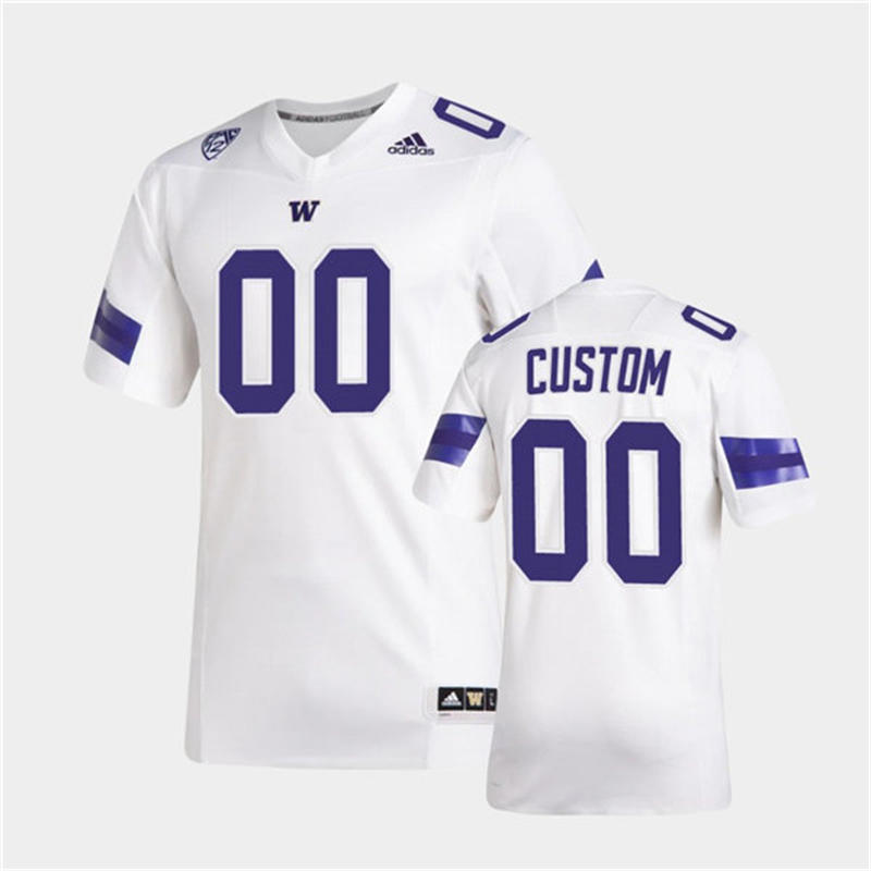 Mens Youth Washington Huskies Custom 2023 White adidas Football Uniform Jersey