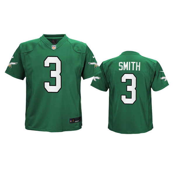 Youth Philadelphia Eagles #3 Nolan Smith 2023 Nike Kelly Green Retro Jersey