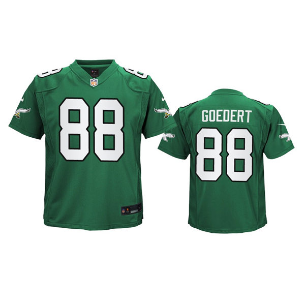 Youth Philadelphia Eagles #88 Dallas Goedert 2023 Nike Kelly Green Retro Jersey