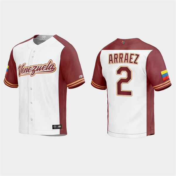 Mens Youth Venezuela #2 Luis Arraez Venezuela Baseball 2023 World Baseball Classic Replica Jersey - White
