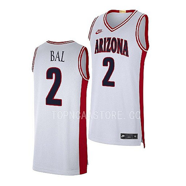 Mens Youth Arizona Wildcats #2 Adama Bal 2023 White Basketball Limited Retro Jersey