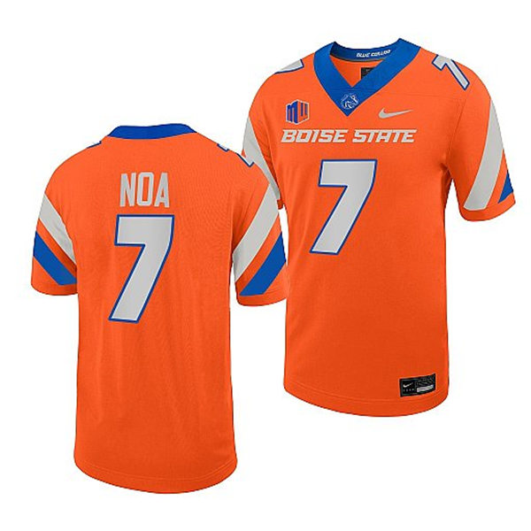 Mens Youth Boise State Broncos #7 Ezekiel Noa Nike Orange Football Game Jersey