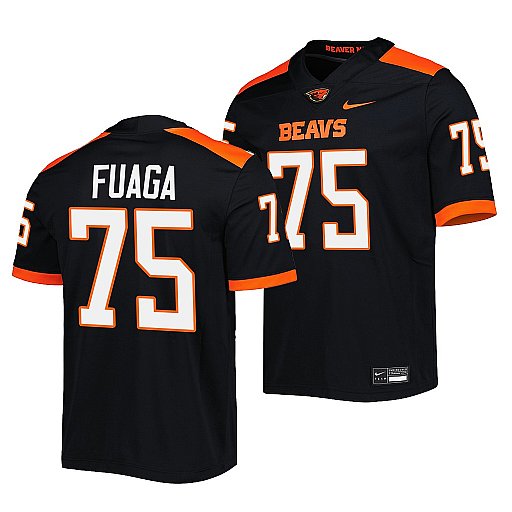 Mens Youth Oregon State Beavers #75 Taliese Fuaga Black College Football Game Jersey