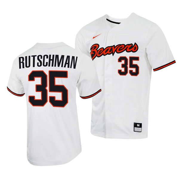 Mens Youth Oregon State Beavers #35 Adley Rutschman White Baseball Game Jersey