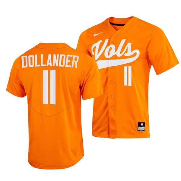Tennessee Volunteers #11 Chase Dollander 2022 Diamond Nike Orange With Name College Baseball Limited Jersey