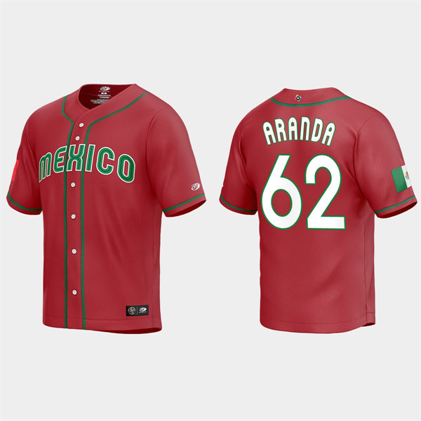Mens Youth Mexico #62 Jonathan Aranda Red 2023 World Baseball Classic Jersey