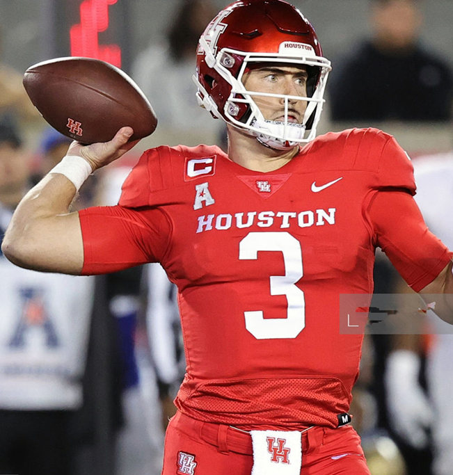 Mens Youth Houston Cougars #3 Clayton Tune 2022 Red Houston Football Game Jersey