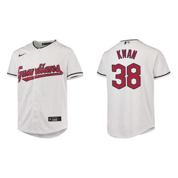 Youth Cleveland Guardians #38 Steven Kwan Nike White Home Jersey