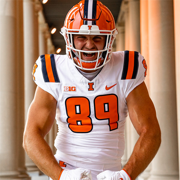 Illinois Fighting Illini Custom 2025 White Football Game Jersey