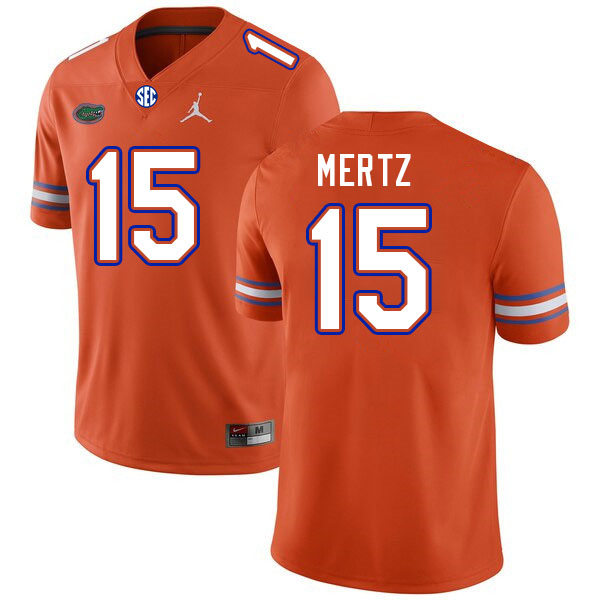 Mens Youth Florida Gators #15 Graham Mertz Orange College Football Game Jersey 