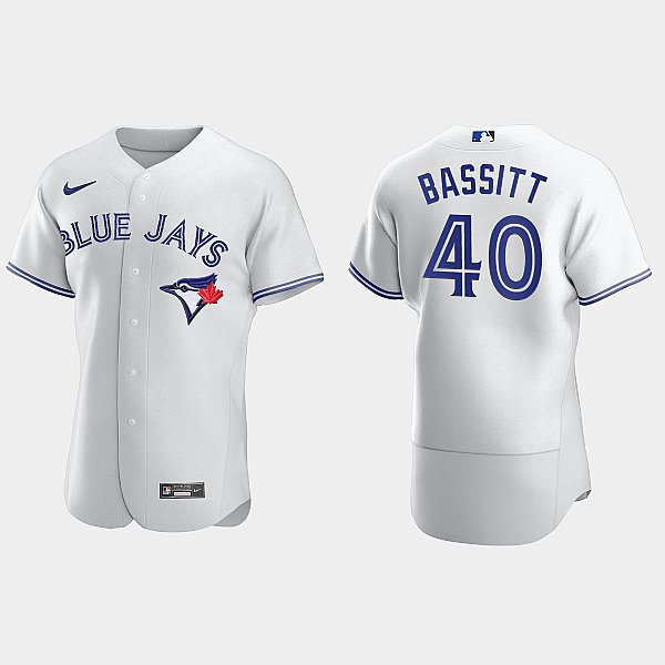 Mens Toronto Blue Jays #40 Chris Bassitt Nike Home White FlexBase Player Jersey