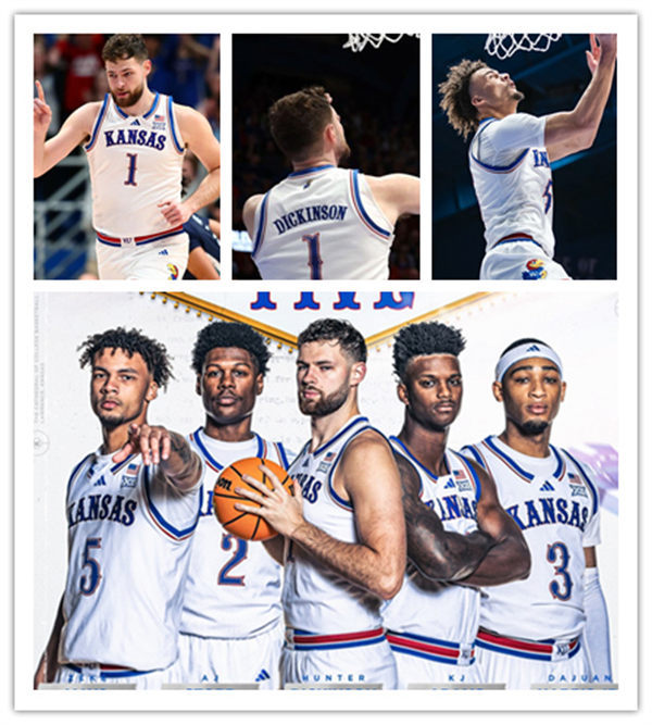 Kansas Jayhawks Custom 2025 White Basketball Game Jersey