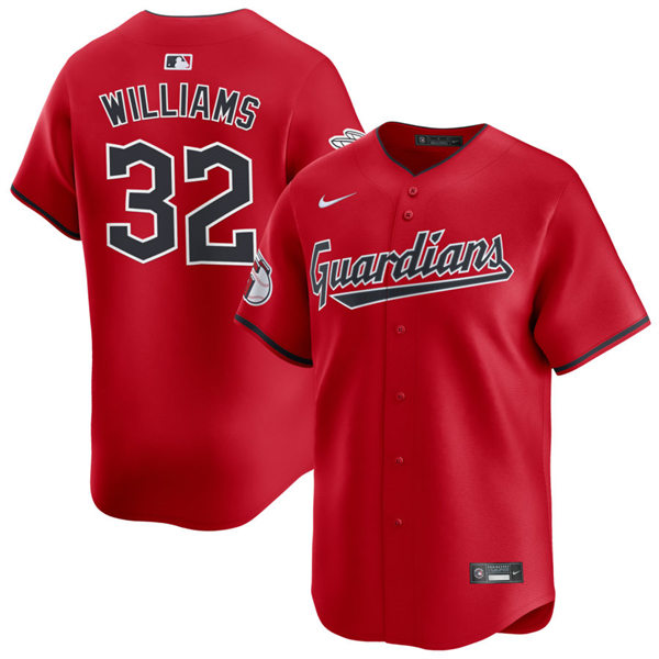Mens Cleveland Guardians #32 Gavin Williams Nike Red Alternate Limited Player Jersey