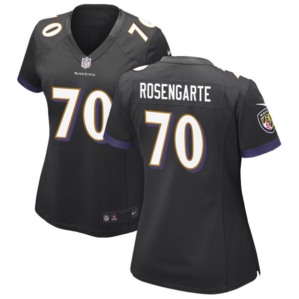 Women's Baltimore Ravens #70 Roger Rosengarten Nike Black Alternate Limited Jersey
