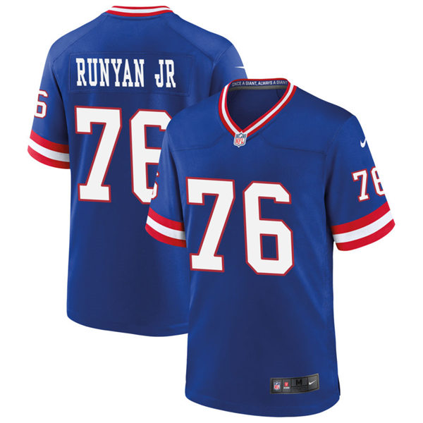 Youth New York Giants #76 Jon Runyan Jr. Nike Royal Classic Limited Jersey