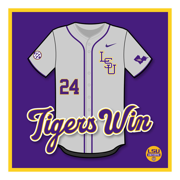 LSU Tigers Custom Nike 2025 Gray Full-Button Baseball Game Jersey