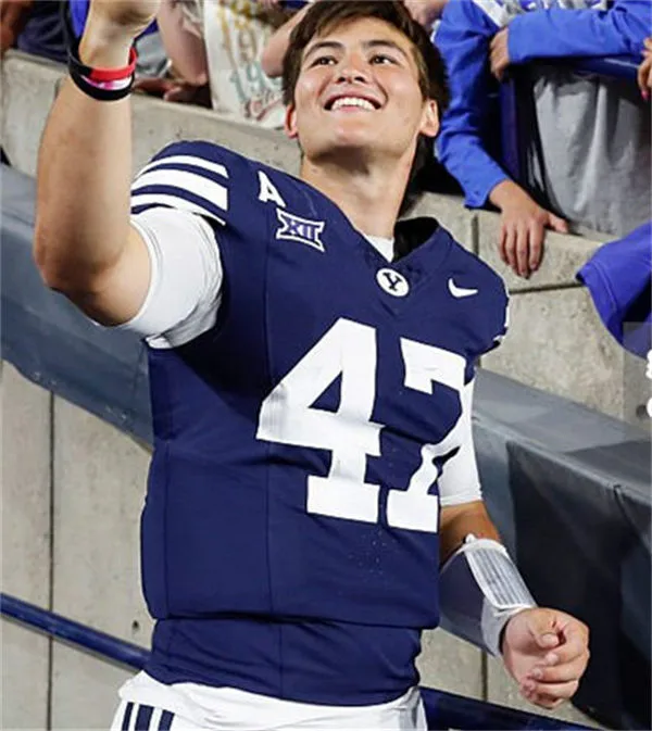 BYU Cougars #47 Bear Bachmeier Navy College Football Game Jersey BYU Cougars #47 Bear Bachmeier Navy College Football Game Jersey