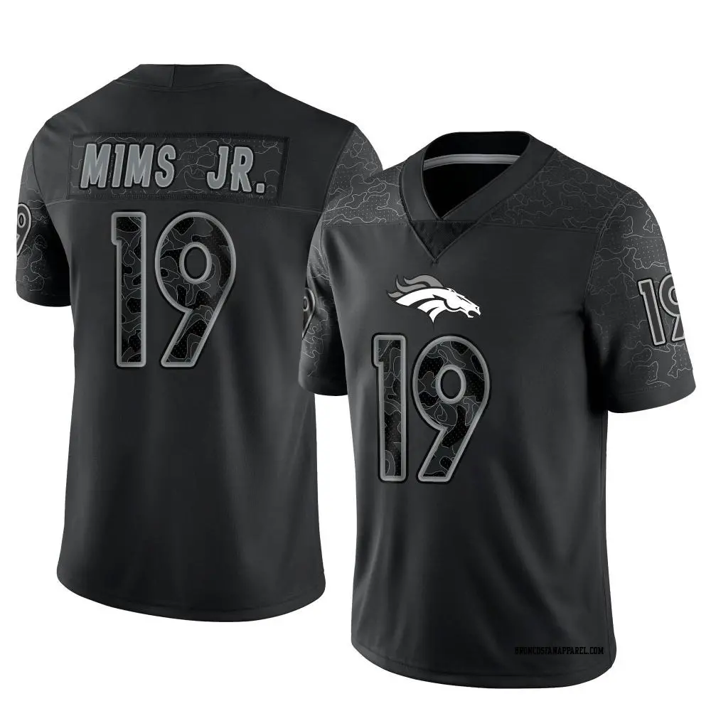 Mens Denver Broncos #19 Marvin Mims Jr. Black Rflctv Limited Jersey