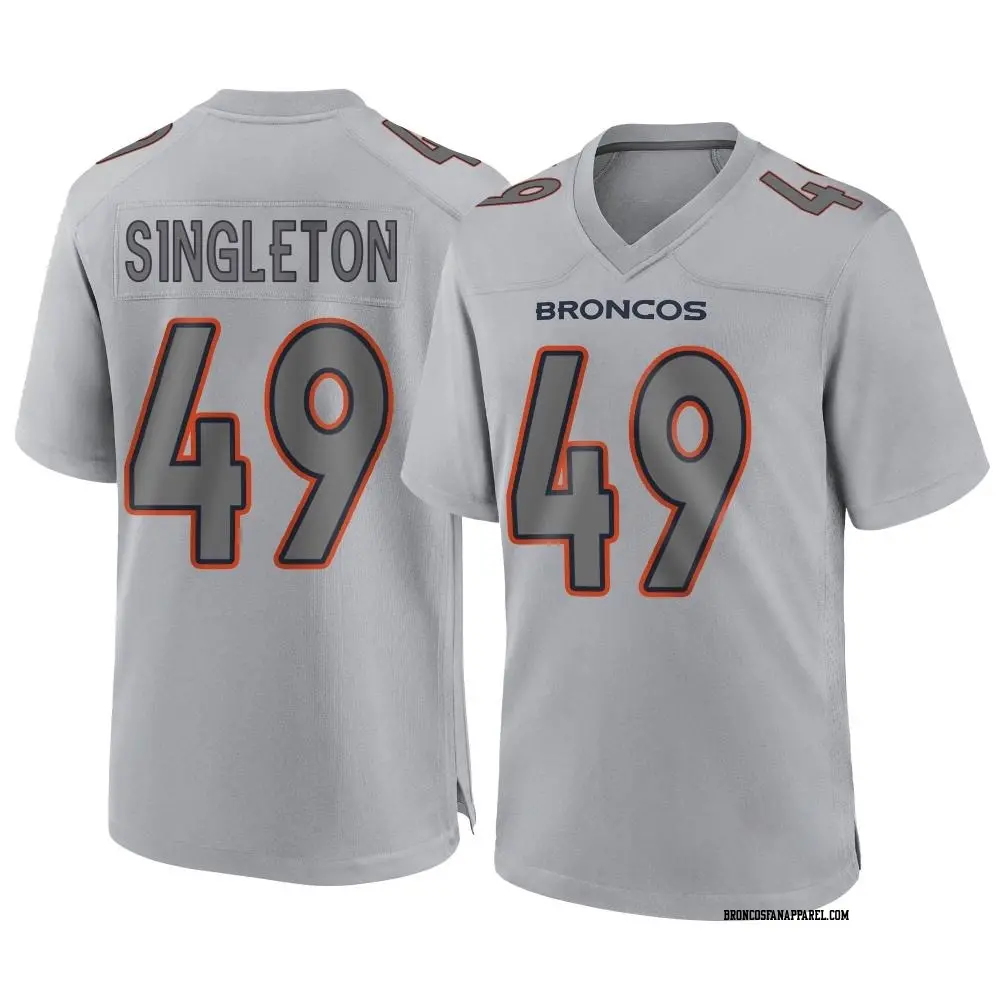 Mens Denver Broncos #49 Alex Singleton Gray Atmosphere Fashion Game Jersey