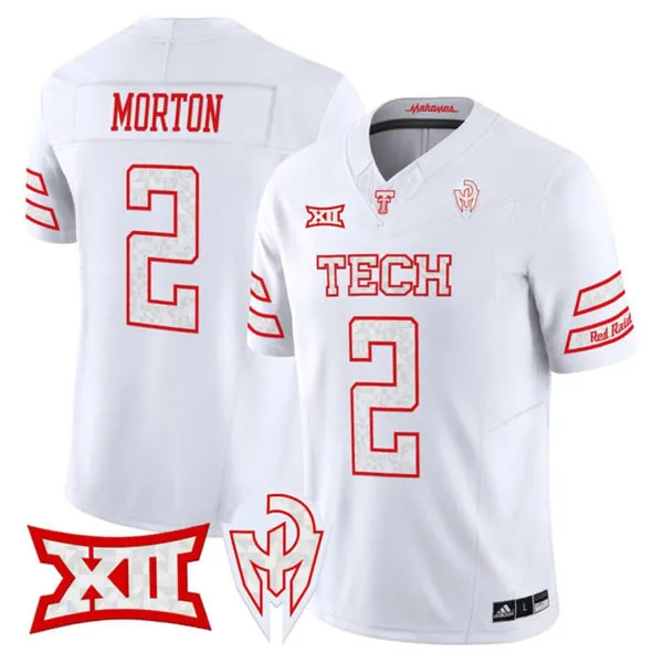 Texas Tech Red Raiders #2 Behren Morton White GalvanICED Alternate Football Jersey