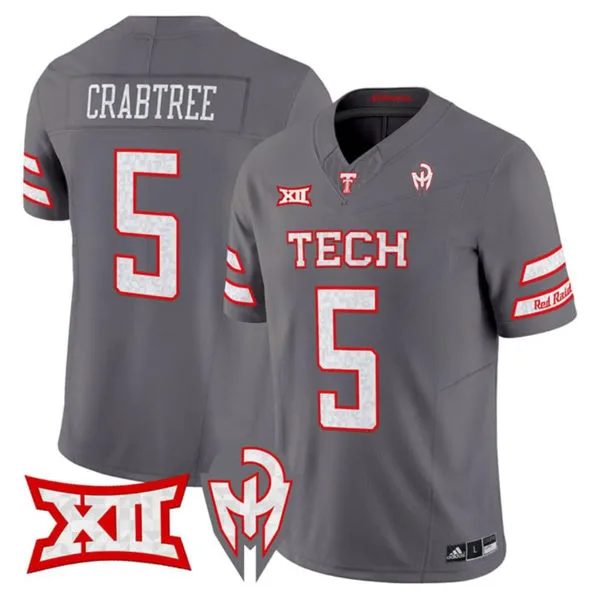 Texas Tech Red Raiders #5 Michael Crabtree  Gray GalvanICED Alternate Football Jersey