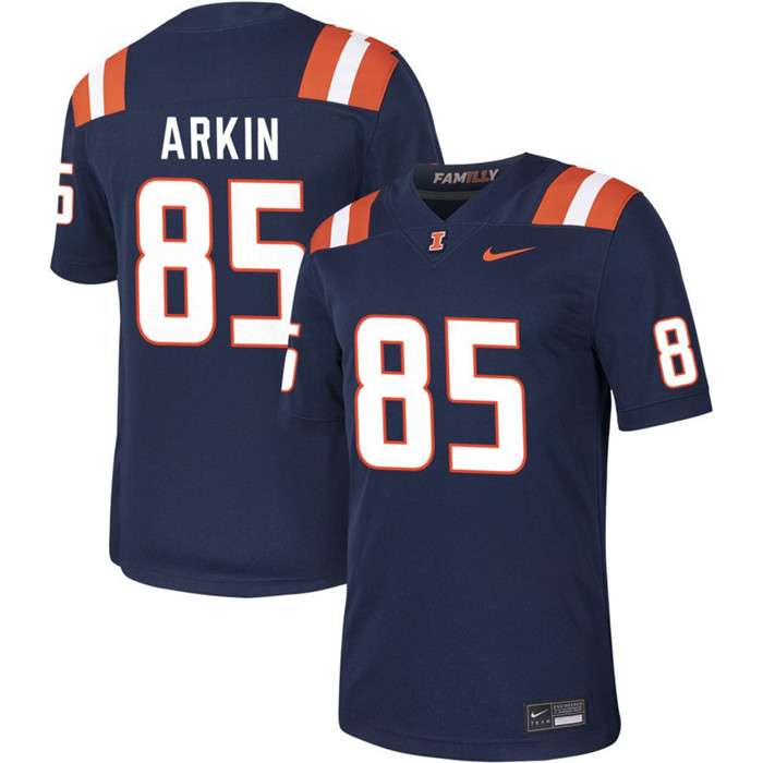 Illinois Fighting Illini #85 Tanner Arkin 2025 Navy Football Game Jersey