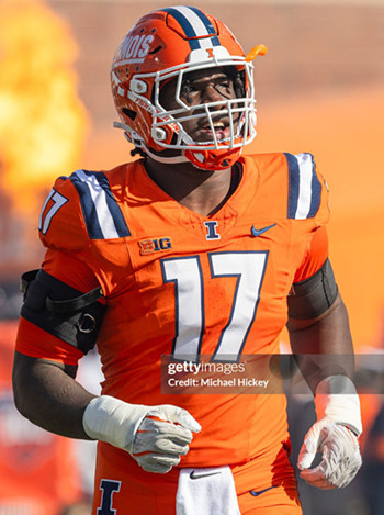 Illinois Fighting Illini #17 Gabe Jacas 2025 Orange Football Game Jersey